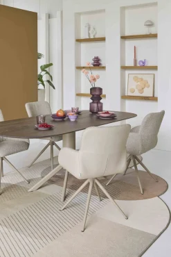 Eetkamerstoelen Met Armleuning-Bert Plantagie Ruby Eetkamerstoel Groen