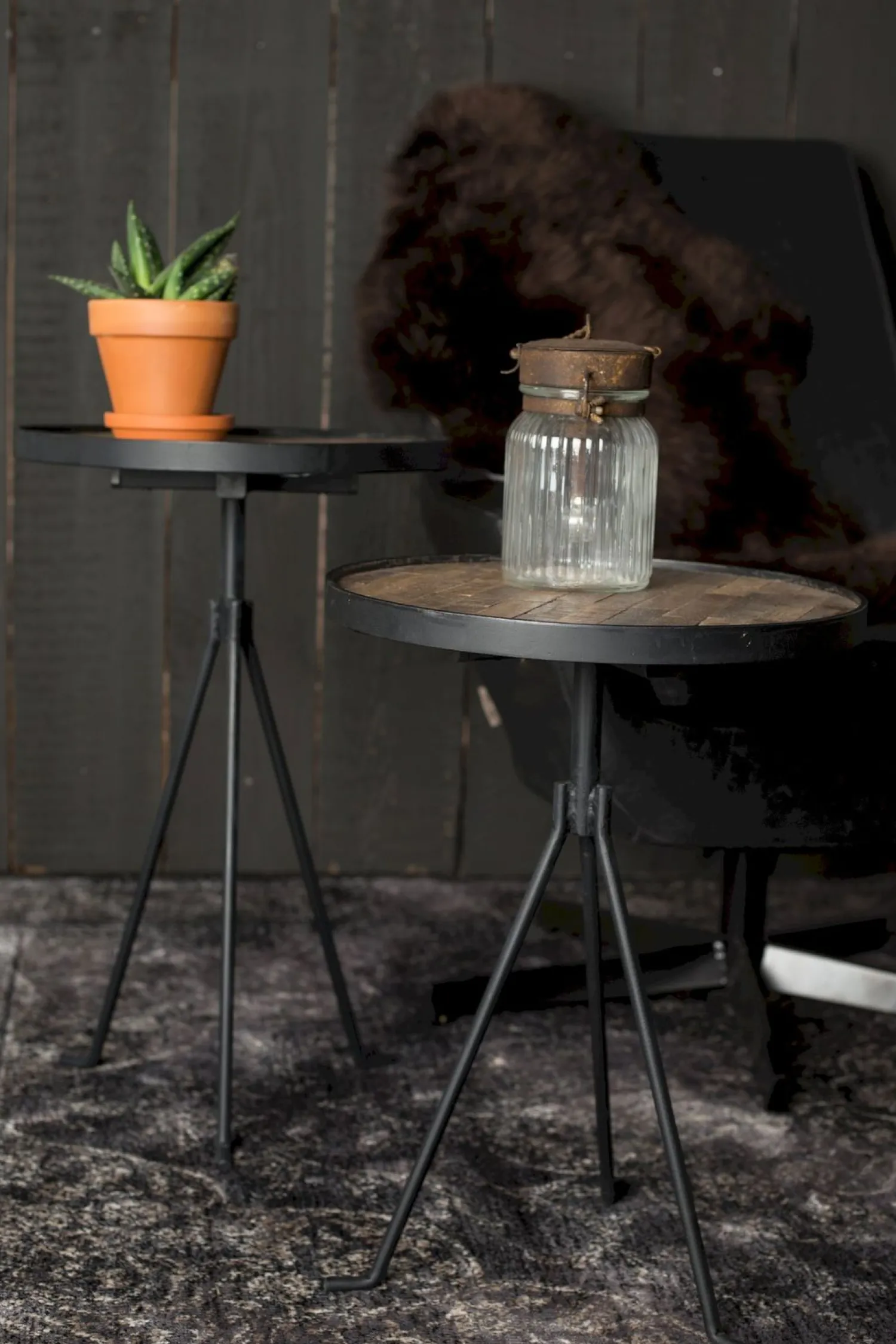 Vloerkleden-Dutchbone Rugged Vloerkleed DARK