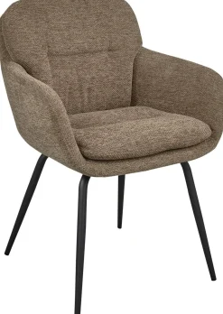 Eetkamerstoelen Met Armleuning-WOOOD Runa Eetkamerstoel Dark Sand