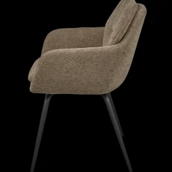 Eetkamerstoelen Met Armleuning-WOOOD Runa Eetkamerstoel Dark Sand