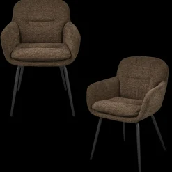 Eetkamerstoelen Met Armleuning-WOOOD Runa Eetkamerstoel Warm Brown