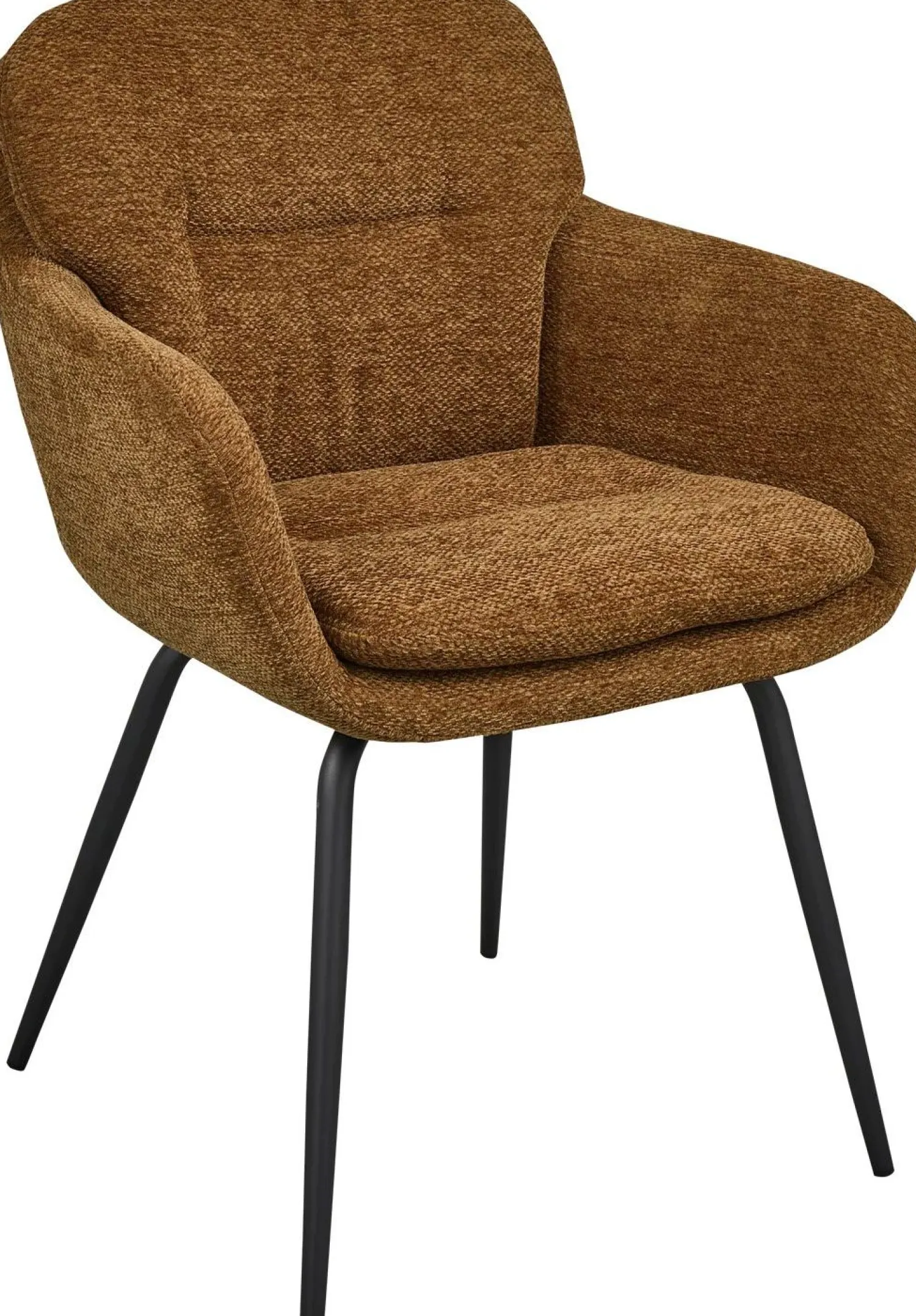 Eetkamerstoelen Met Armleuning-WOOOD Runa Eetkamerstoel Caramel Brown, Yellow