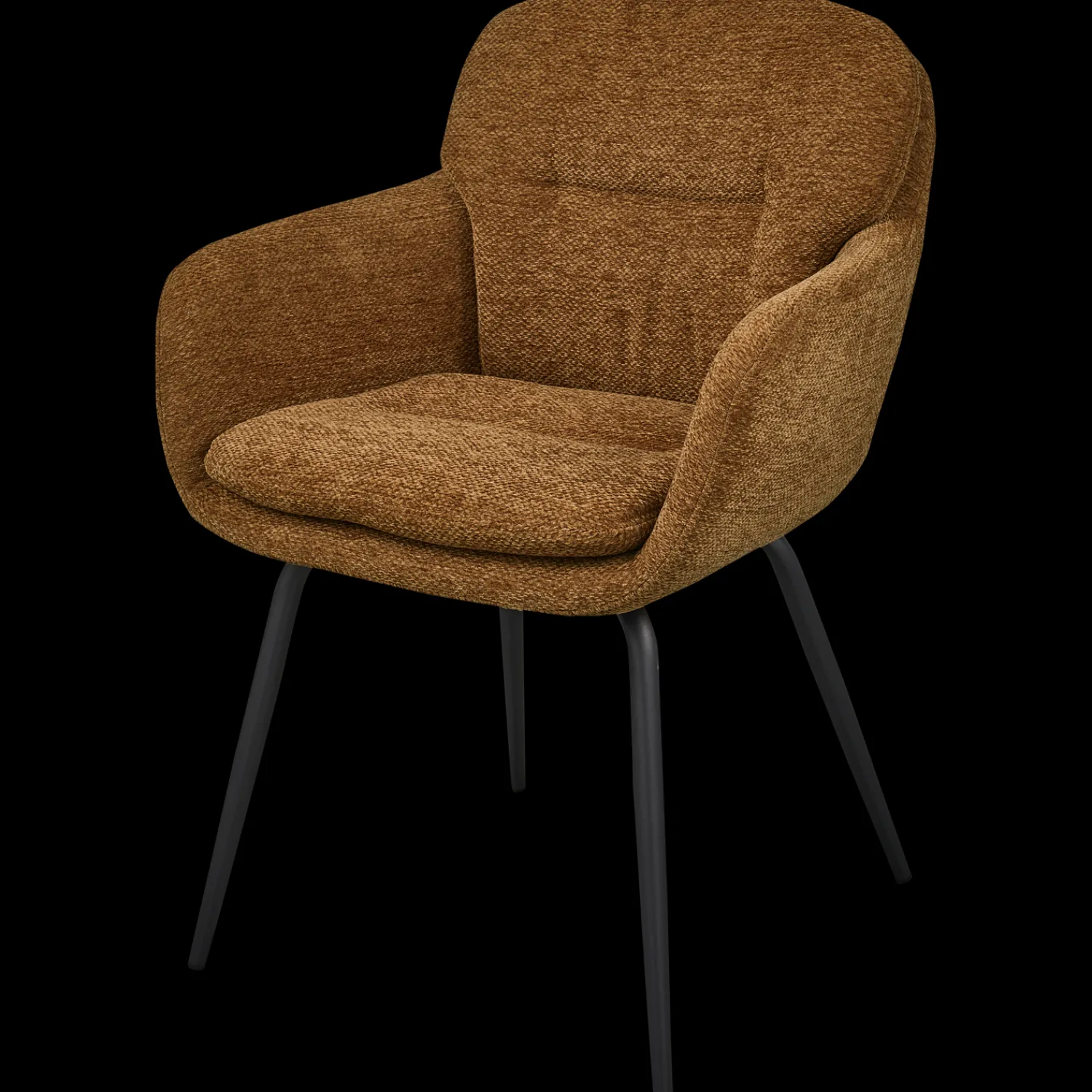 Eetkamerstoelen Met Armleuning-WOOOD Runa Eetkamerstoel Caramel Brown, Yellow