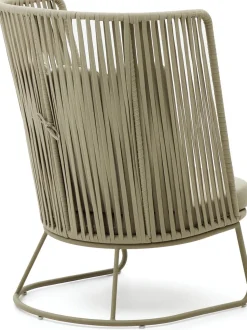 Tuinstoelen-Kave Home Saconca Hoge Outdoor Fauteuil Groen