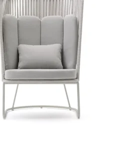 Tuinstoelen-Kave Home Saconca Hoge Outdoor Fauteuil Grijs
