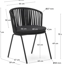 Tuinstoelen-Kave Home Saconca Tuinstoel Zwart