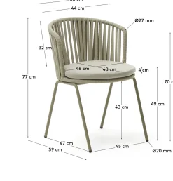 Tuinstoelen-Kave Home Saconca Tuinstoel Groen