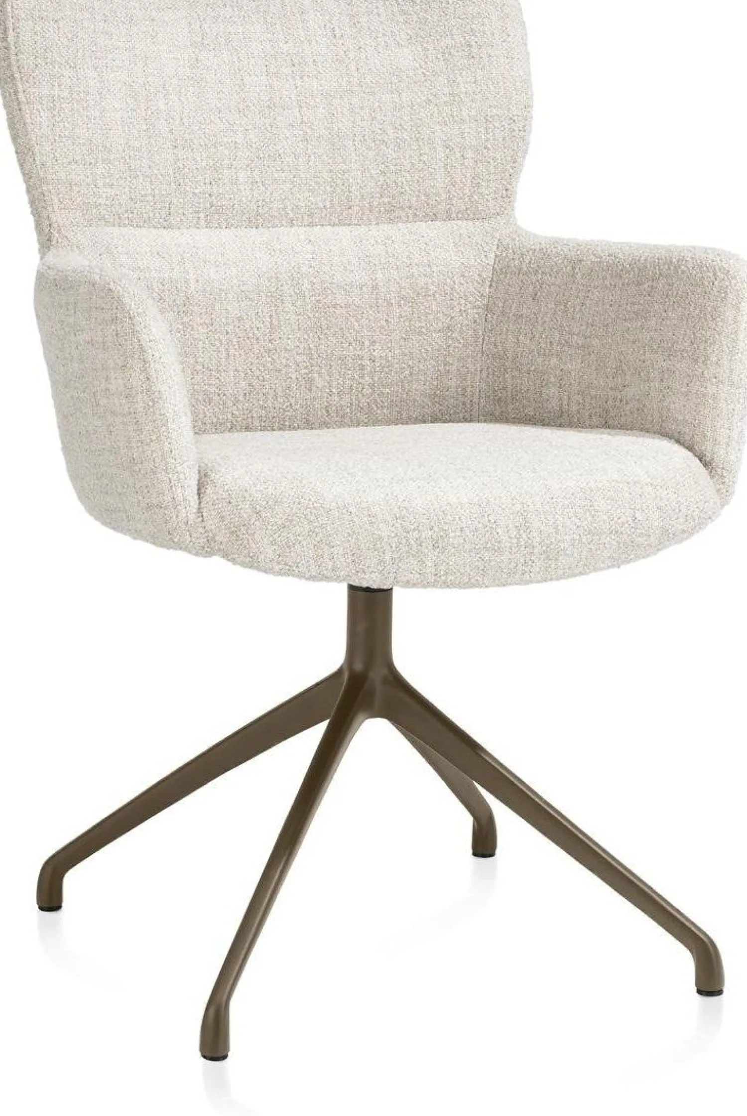 Eetkamerstoelen Met Armleuning-XOOON Sage Draaibaar Eetkamerstoel Cream