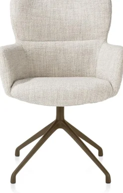 Eetkamerstoelen Met Armleuning-XOOON Sage Draaibaar Eetkamerstoel Cream
