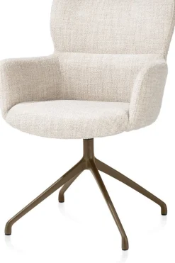 Eetkamerstoelen Met Armleuning-XOOON Sage Draaibaar Eetkamerstoel Cream