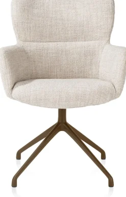 Eetkamerstoelen Met Armleuning-XOOON Sage Draaibaar Eetkamerstoel Cream