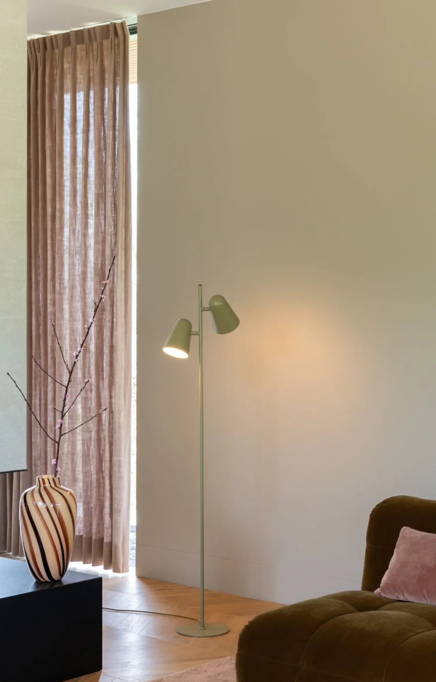 Moderne Vloerlampen|Vloerlampen-It's about RoMi Salamanca Vloerlamp Olive Green