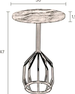 Marmeren Bijzettafels-Dutchbone Salerno Bijzettafel Marmer