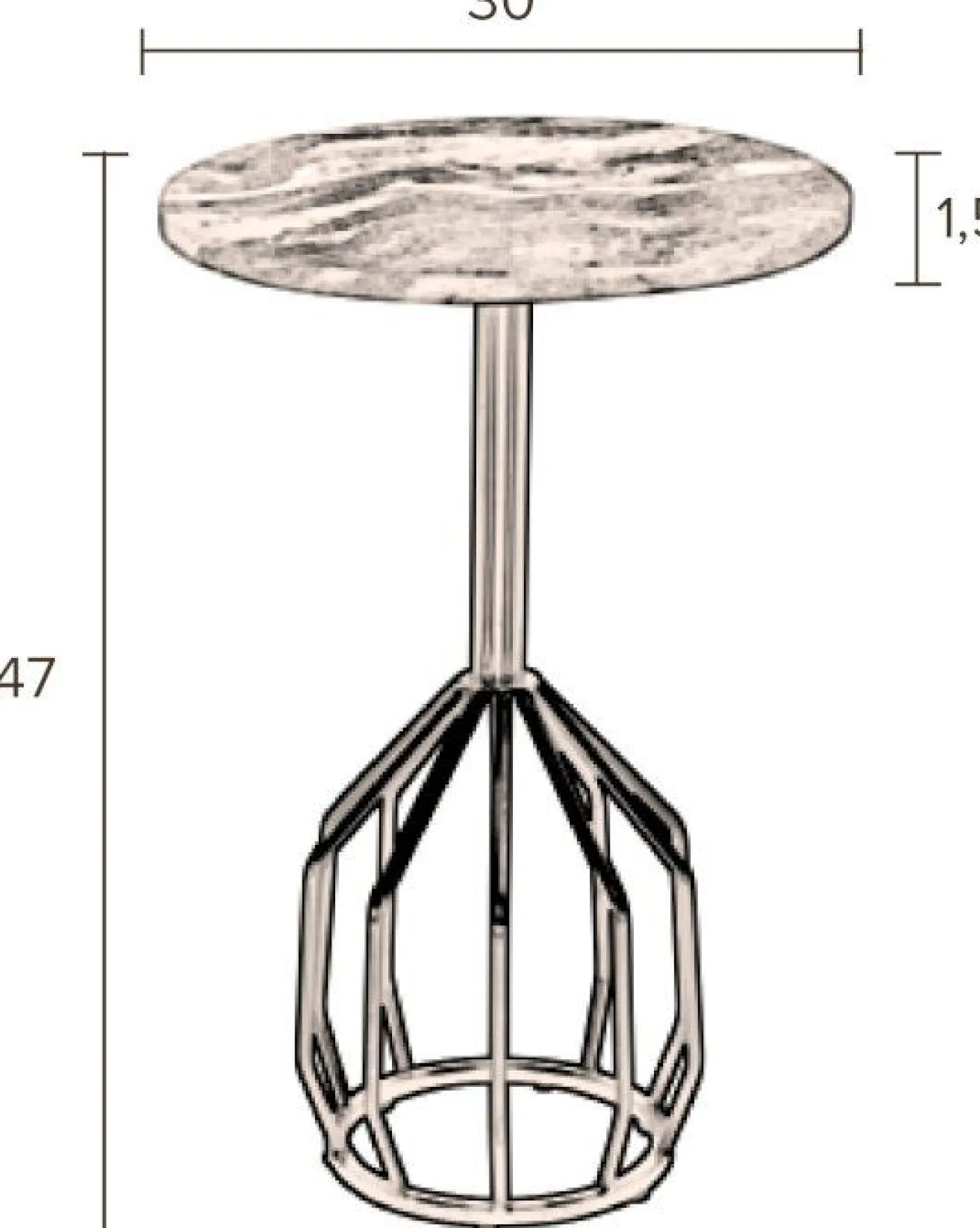 Marmeren Bijzettafels-Dutchbone Salerno Bijzettafel Marmer