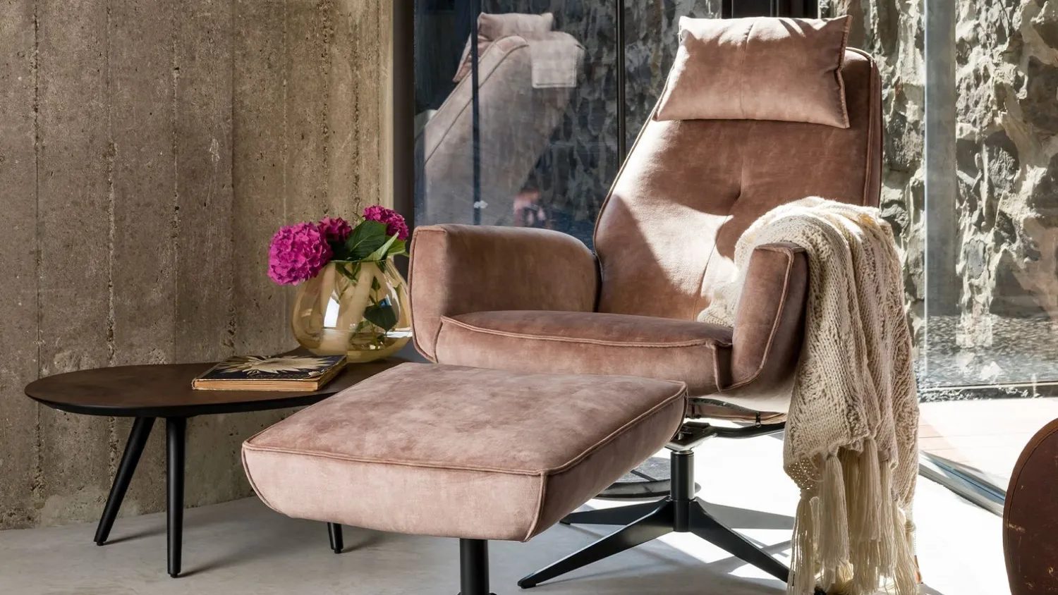 Relaxfauteuils-Henders en Hazel Salerno Relaxfauteuil Camel