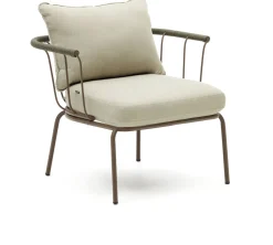 Tuinstoelen-Kave Home Salguer Outdoor Fauteuil Groen, Naturel