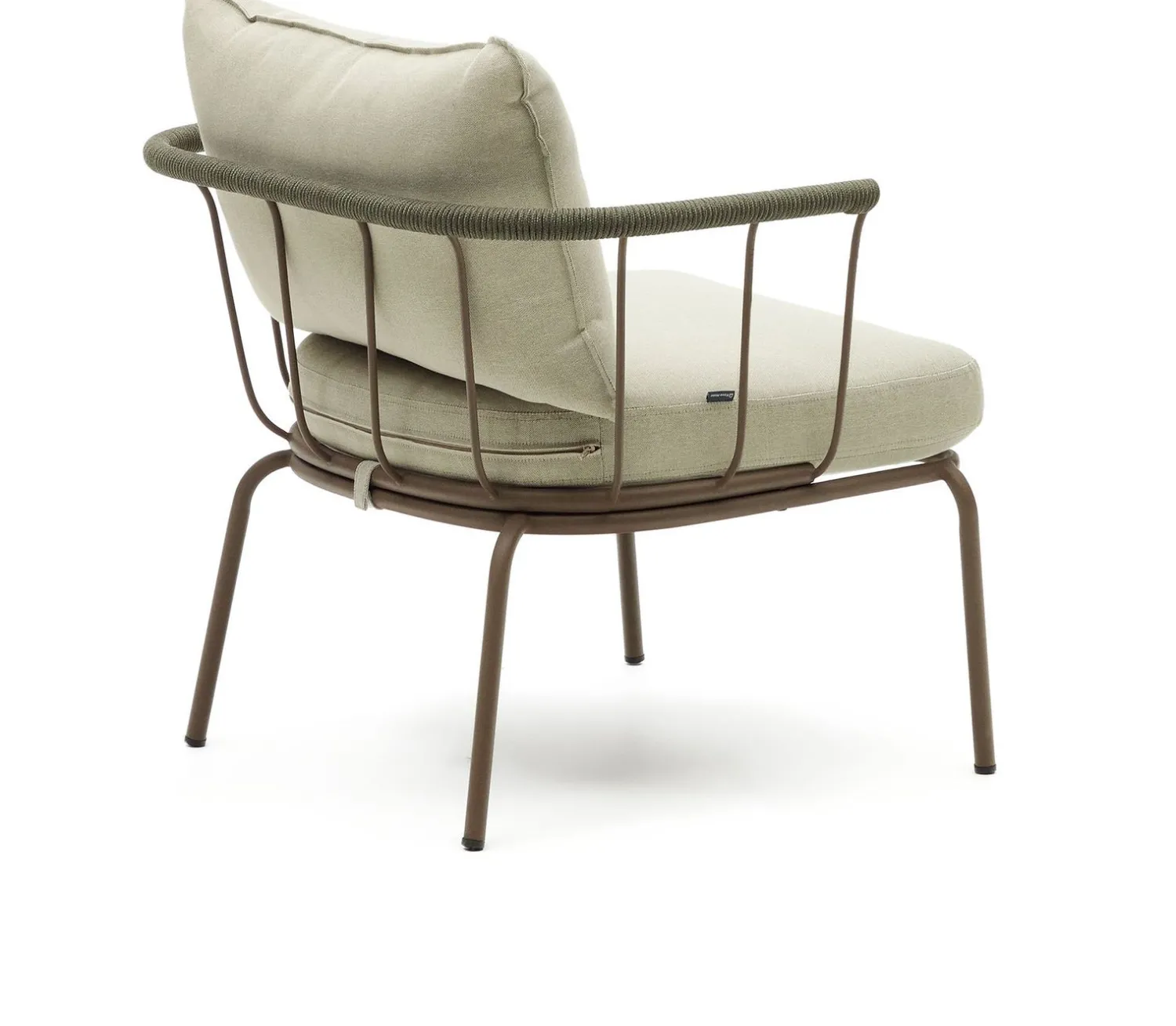Tuinstoelen-Kave Home Salguer Outdoor Fauteuil Groen, Naturel