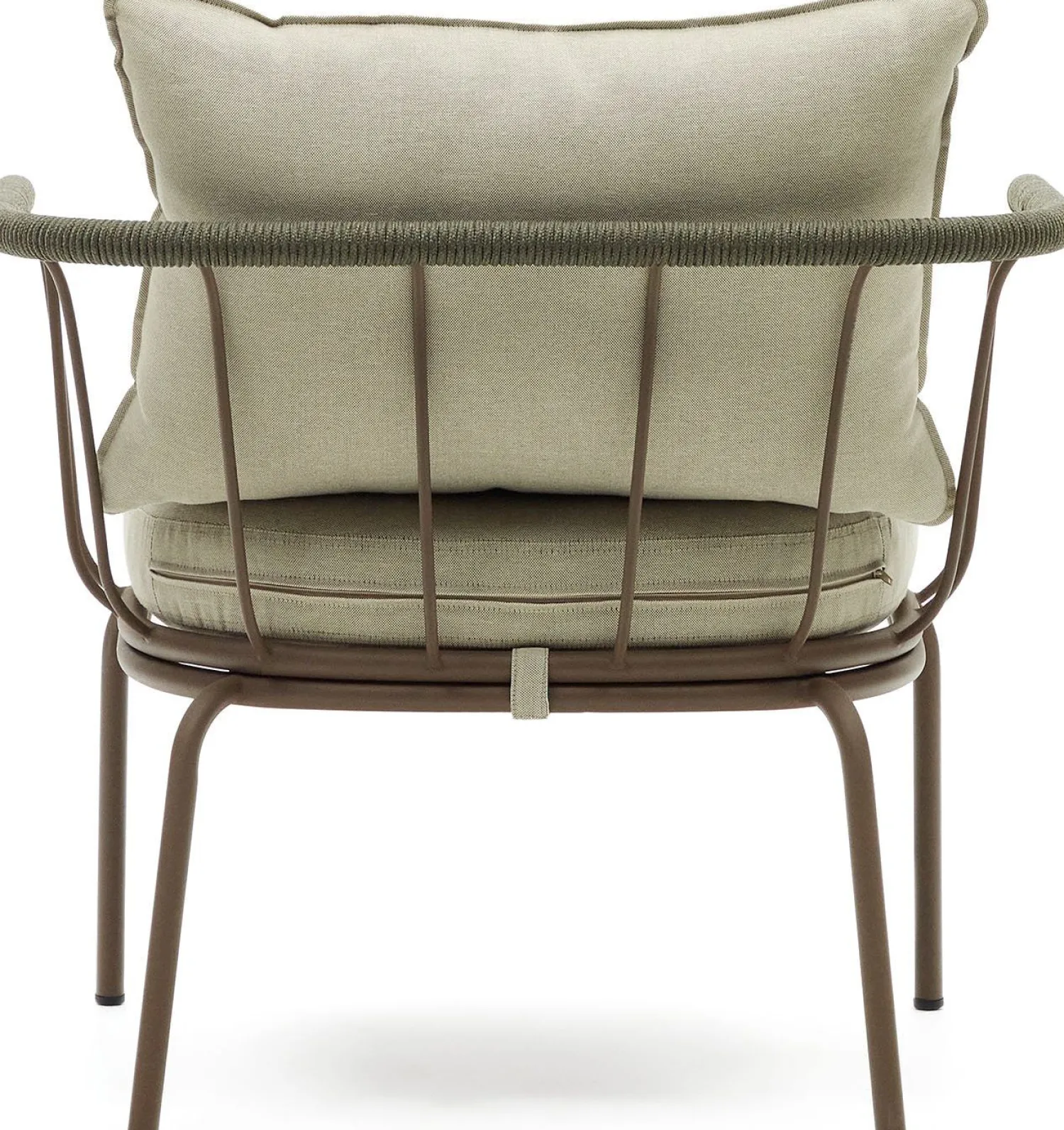 Tuinstoelen-Kave Home Salguer Outdoor Fauteuil Groen, Naturel