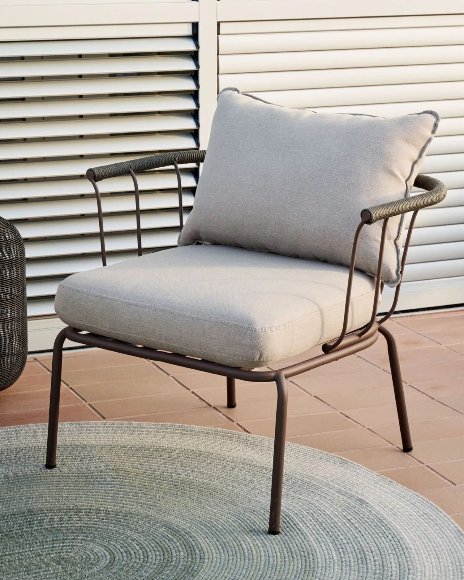 Tuinstoelen-Kave Home Salguer Outdoor Fauteuil Groen, Naturel
