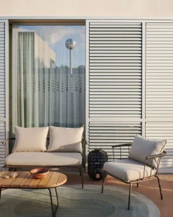 Tuinstoelen-Kave Home Salguer Outdoor Fauteuil Groen, Naturel