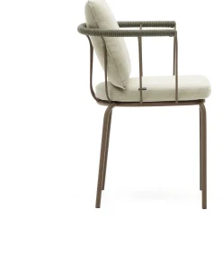 Tuinstoelen-Kave Home Salguer Tuinstoel Groen, Naturel