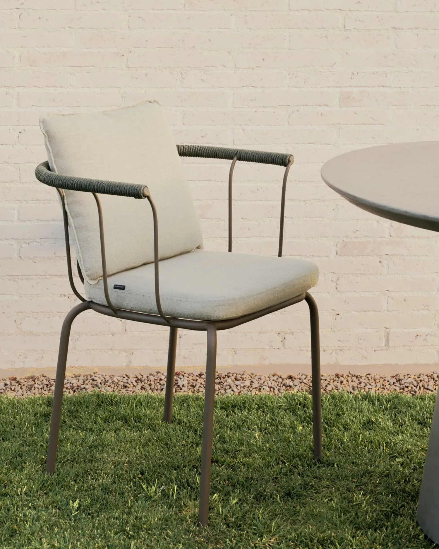 Tuinstoelen-Kave Home Salguer Tuinstoel Groen, Naturel