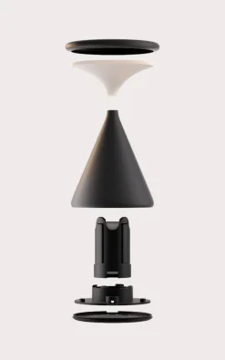 Snoerloze Tafellampen|Tafellampen-GRAU Salt Tafellamp Black