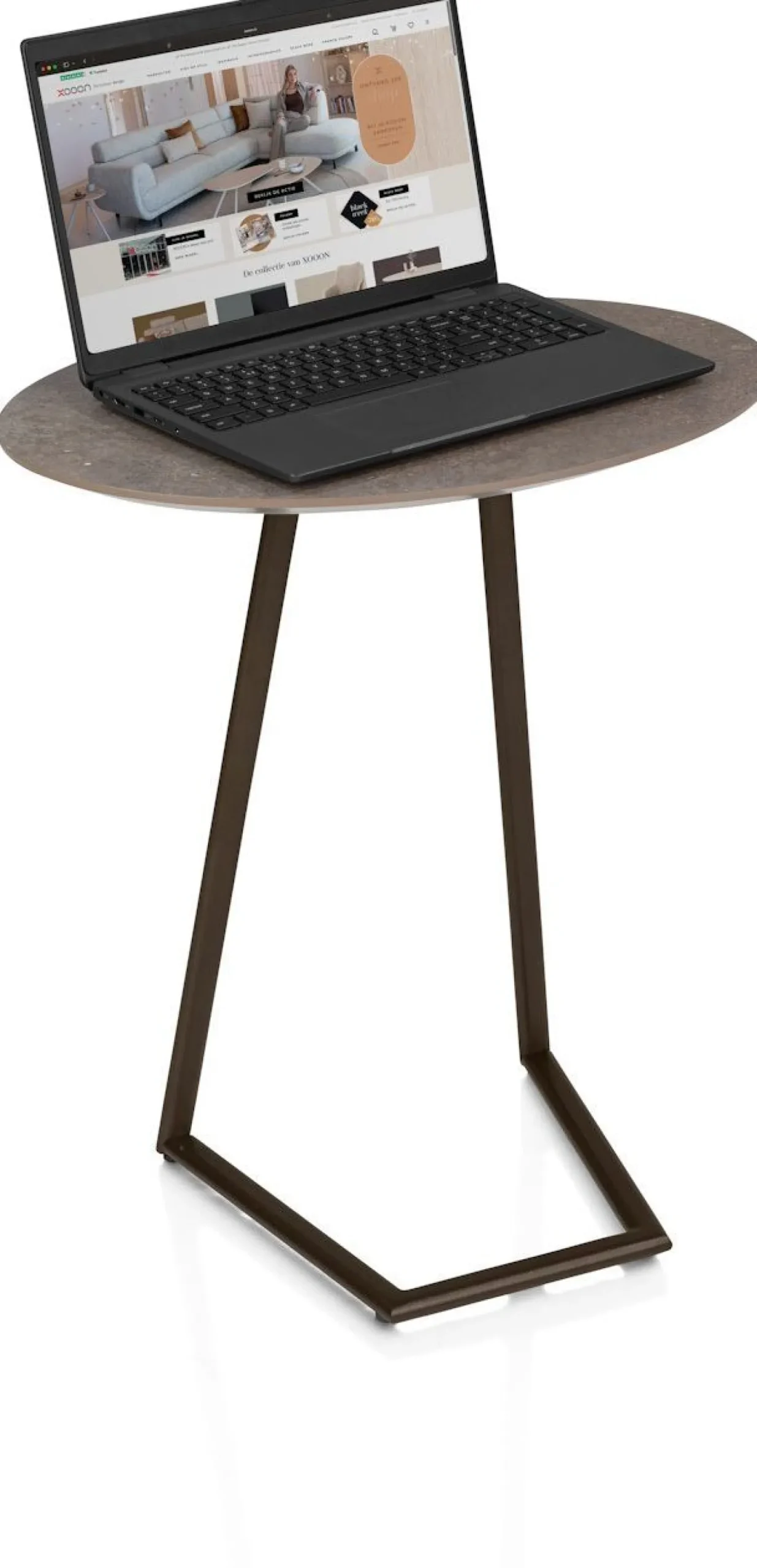 Industriële Bijzettafels-XOOON Salutina Laptoptafel Steelbrown