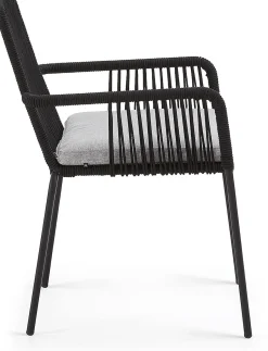 Tuinstoelen-Kave Home Samt Tuinstoel Zwart