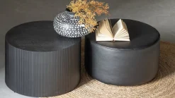 Ronde Bijzettafels-WOOOD Sanne Bijzettafel Black
