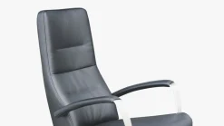 Leren Fauteuils|Relaxfauteuils-Movani Savona Relaxfauteuil Zwart, Zilver