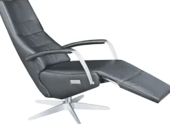 Leren Fauteuils|Relaxfauteuils-Movani Savona Relaxfauteuil Zwart, Zilver