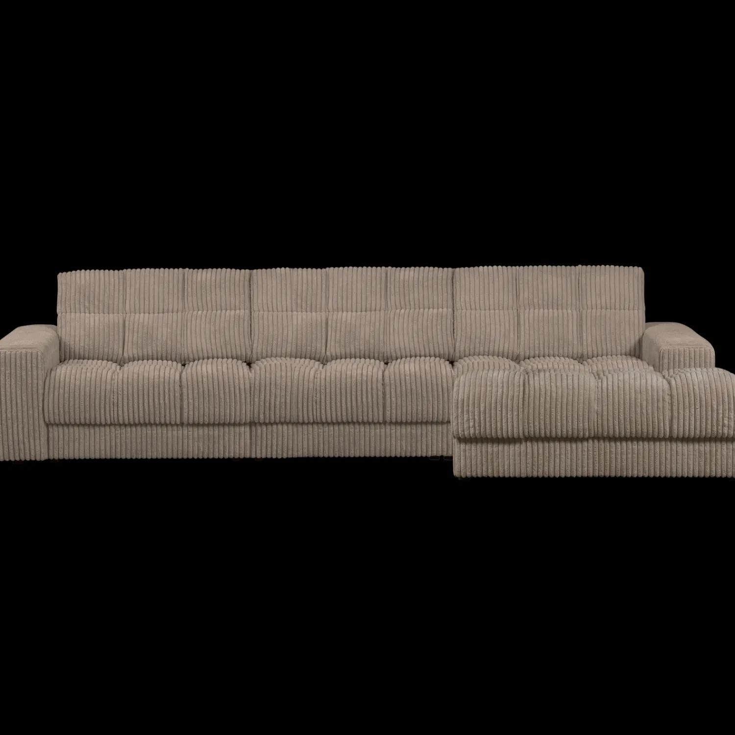 Hoekbanken-WOOOD Second Date Rib Chaise Longue Mud