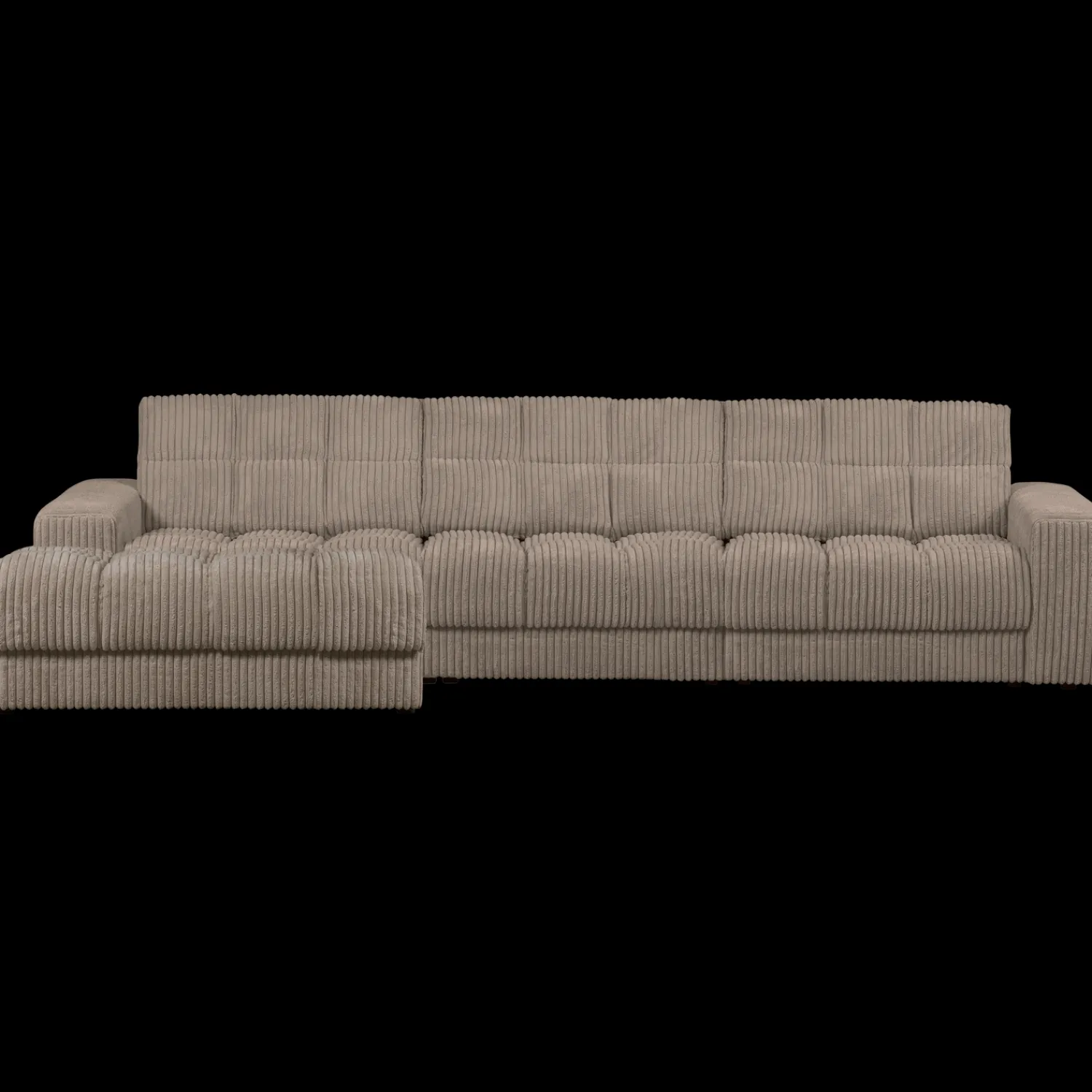 Hoekbanken-WOOOD Second Date Rib Chaise Longue Mud