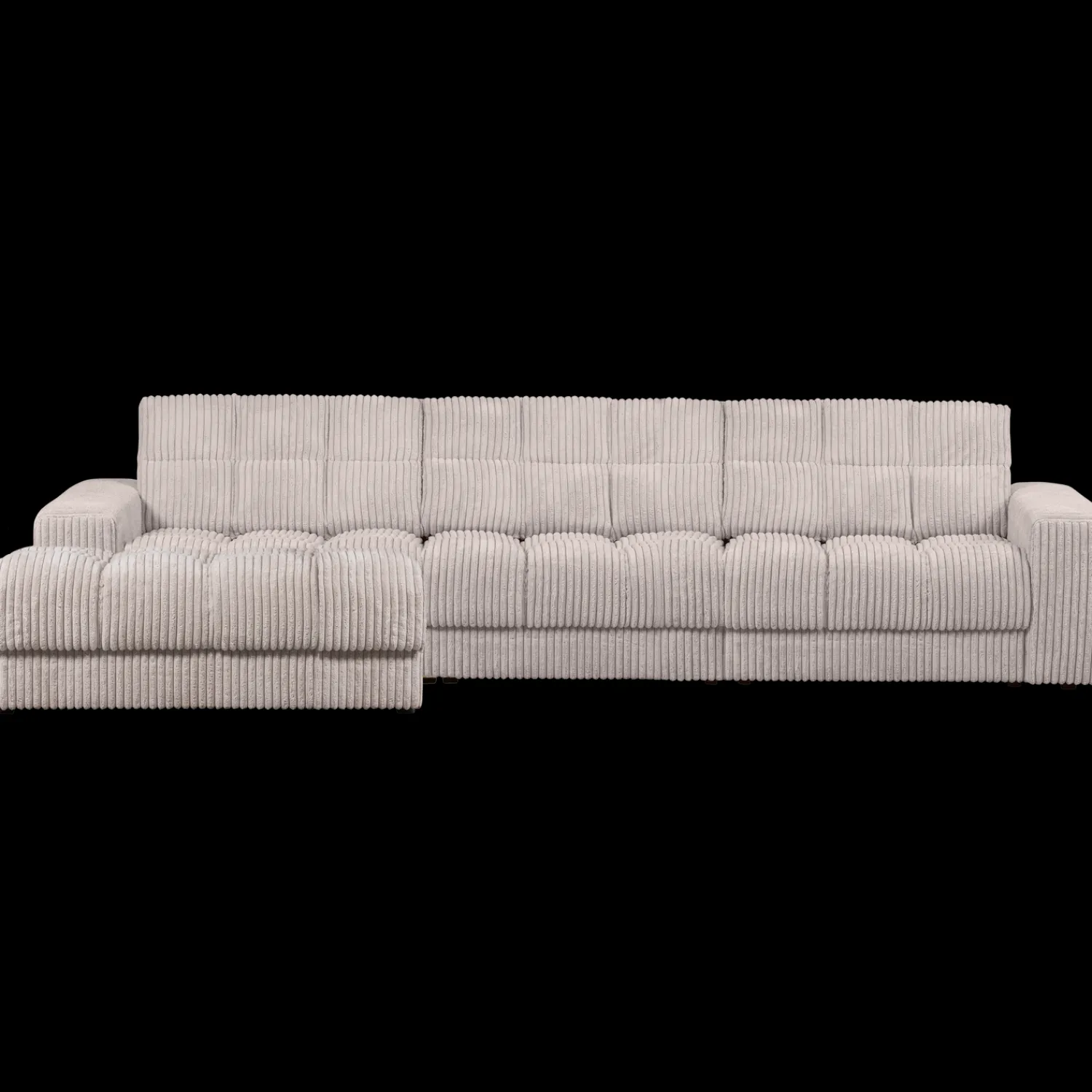 Hoekbanken-WOOOD Second Date Rib Chaise Longue Natural