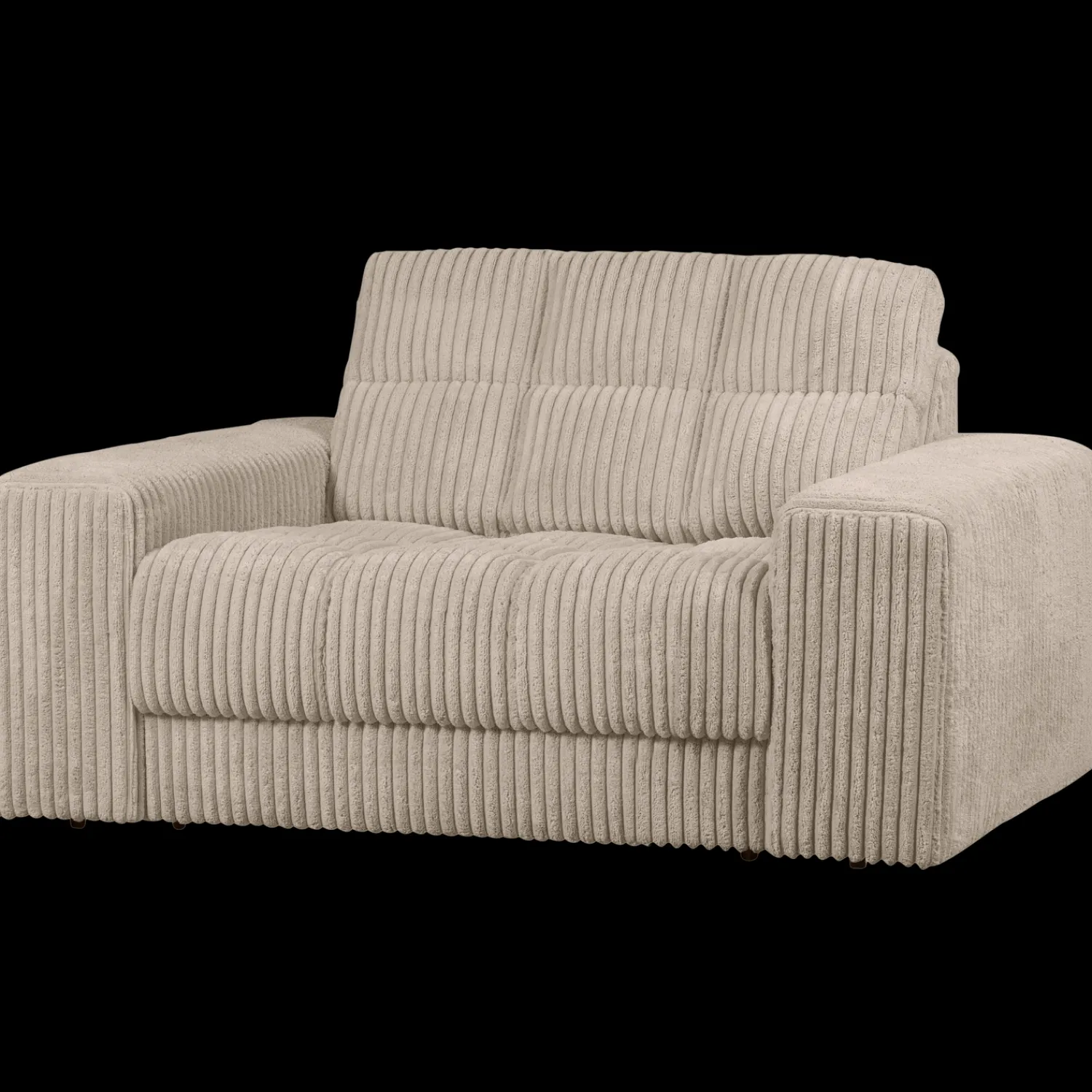 Loveseats-WOOOD Second Date Rib Loveseat Travertin