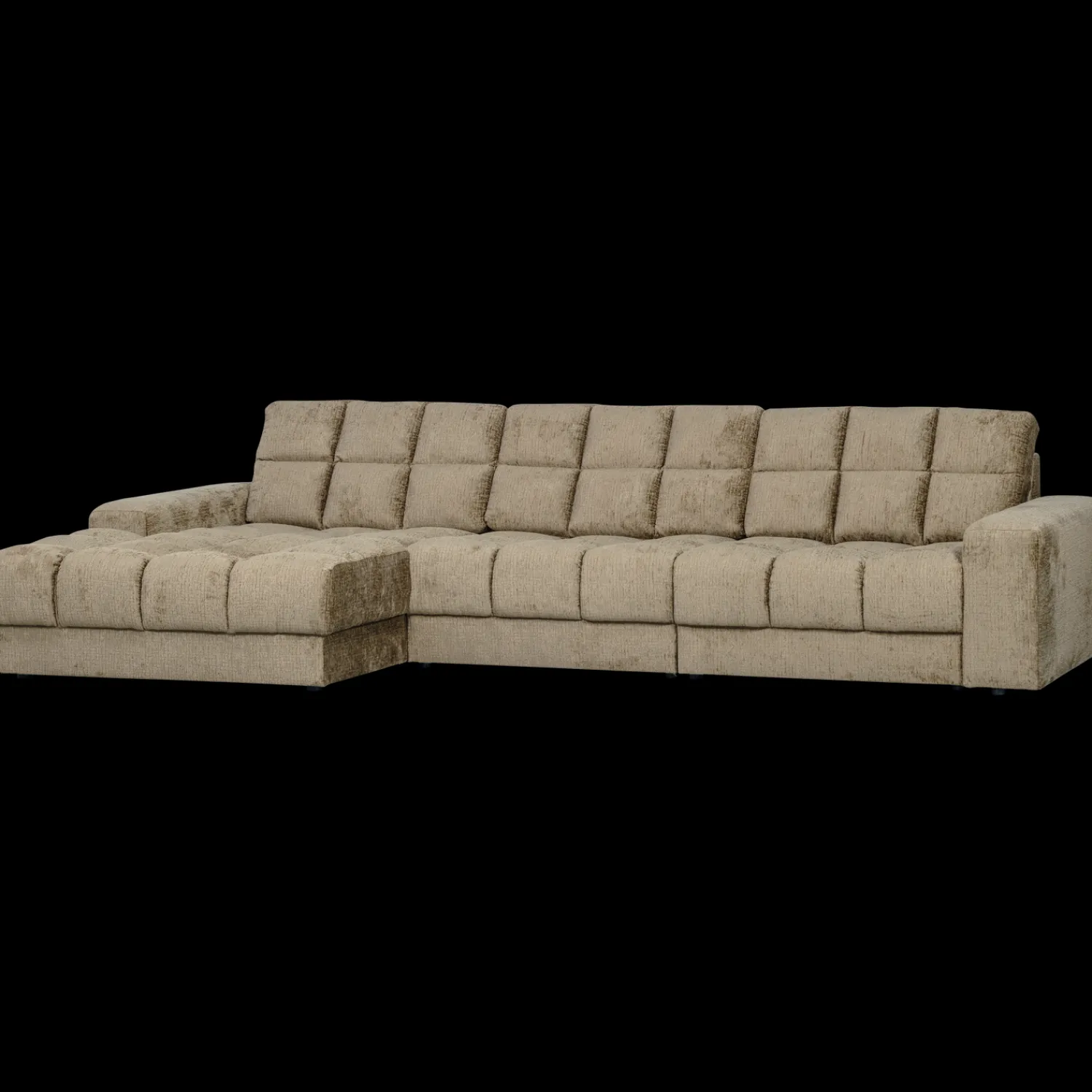 Hoekbanken-WOOOD Second Date Velvet Chaise Longue Wheatfield