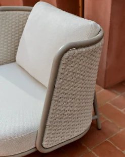 Tuinstoelen-Kave Home Sedalis Outdoor Fauteuil Taupe, Beige