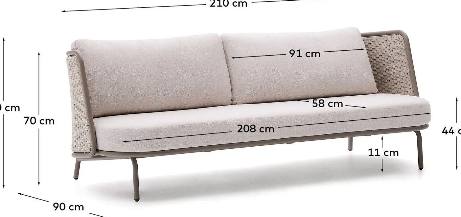 Tuinbanken-Kave Home Sedalis Tuinbank Taupe, Beige