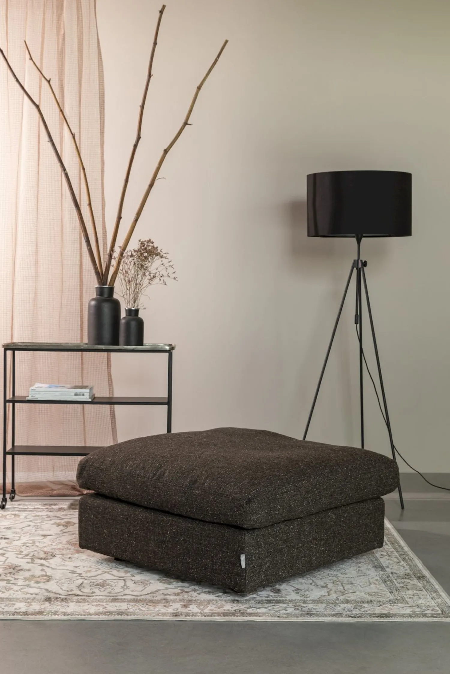Hockers|Poefs-Zuiver Sense Hocker Espresso