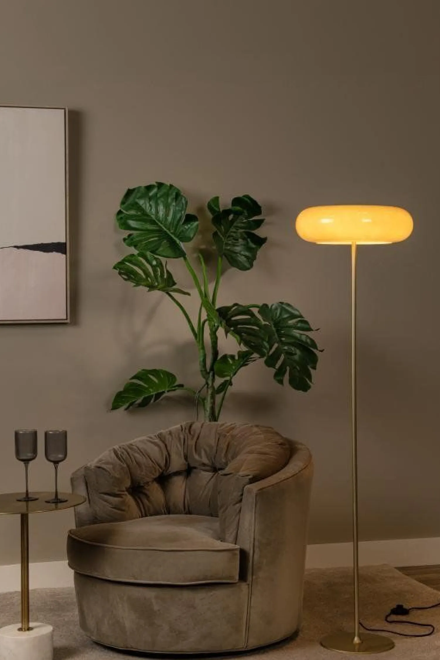 Vloerlampen|Vloerlampen-Lucide Sentino Vloerlamp Taupe