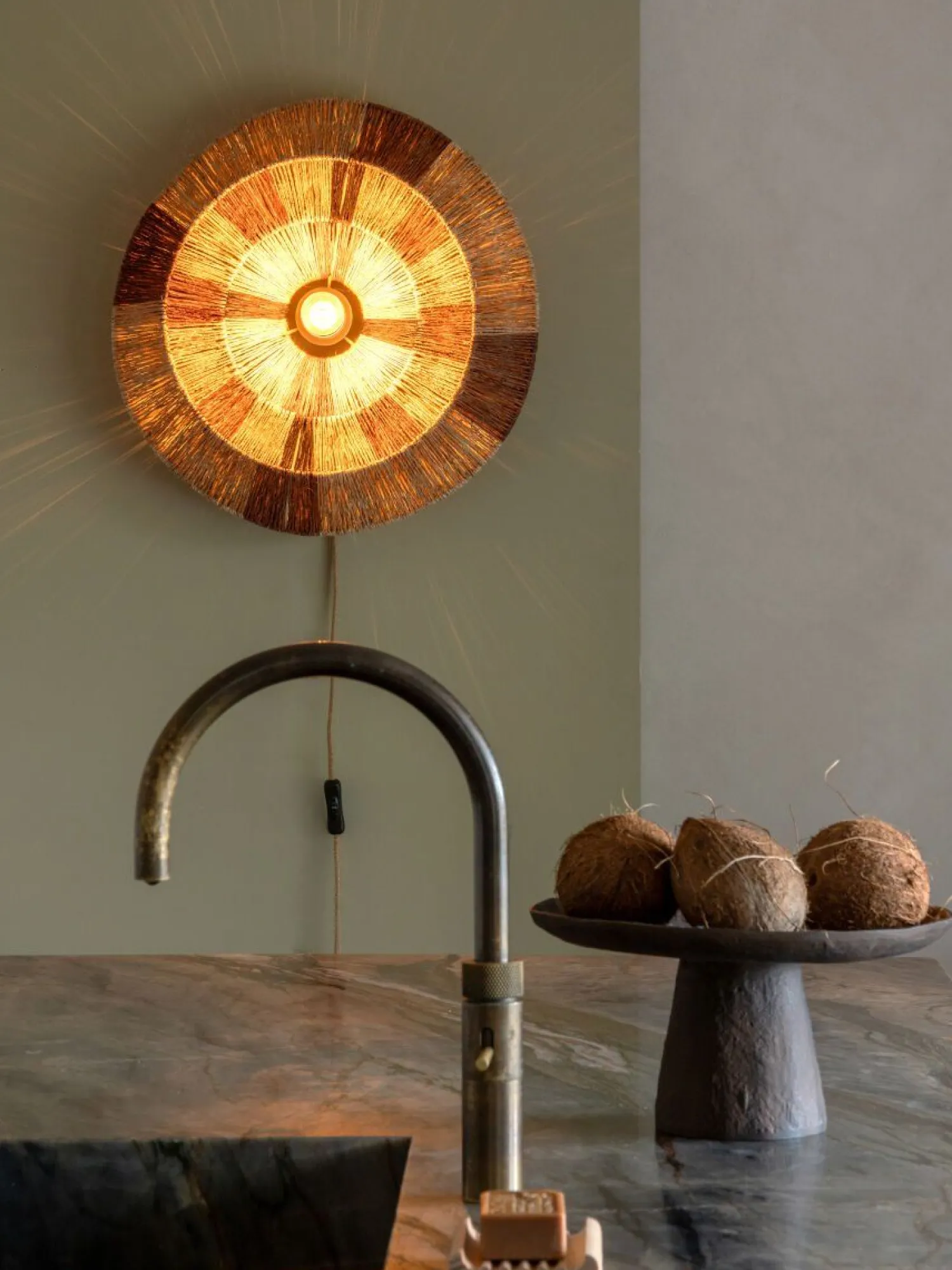 Wandlampen|Wandlampen-Good&Mojo Serengeti S Wandlamp Brown, Natural