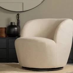 Draaifauteuils-WOOOD Serra Draaifauteuil Off White