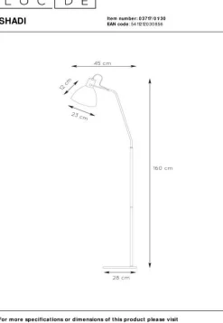 Industriële Vloerlampen|Vloerlampen-Lucide Shadi Vloerlamp Zwart