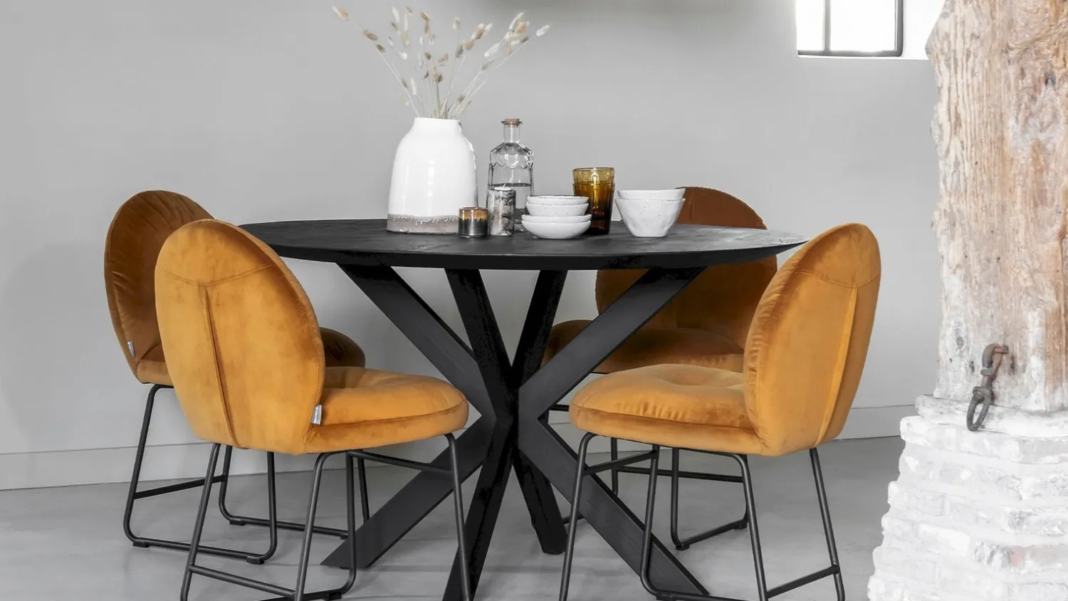 Houten Eettafels|Ronde Eettafels-DTP Home Shape Rond Eettafel Zwart