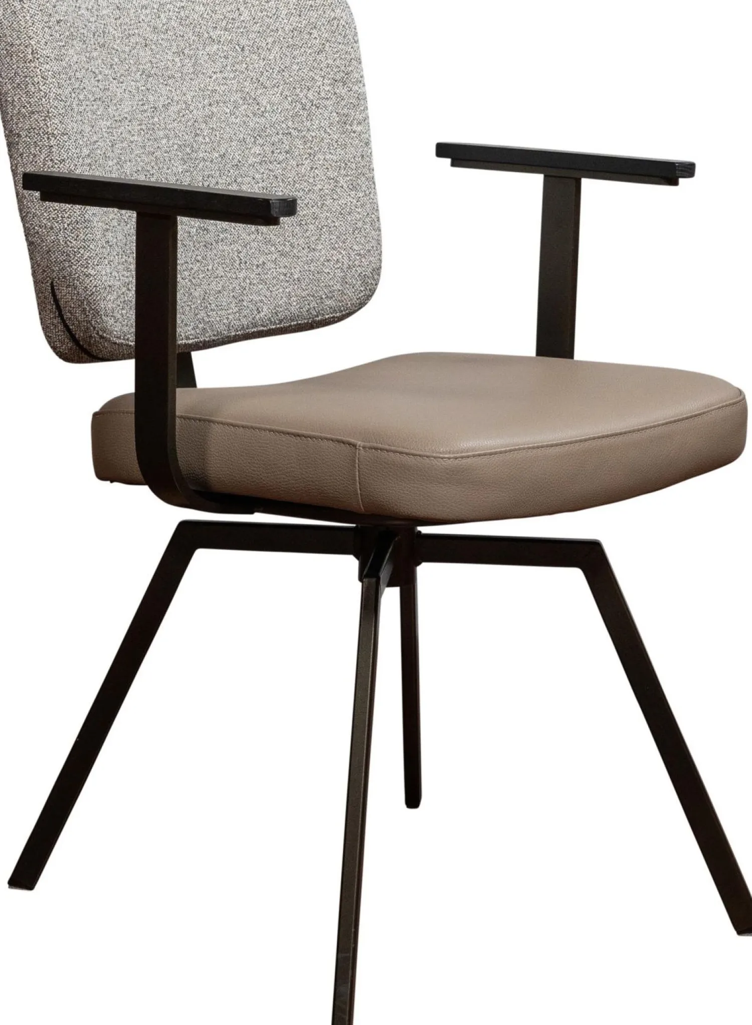 Eetkamerstoelen Met Armleuning-Movani Siano Armstoel Mocca, Light Brown