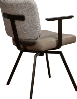 Eetkamerstoelen Met Armleuning-Movani Siano Armstoel Mocca, Light Brown