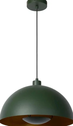 Hanglampen|Hanglampen-Lucide Siemon Hanglamp Groen, Goud