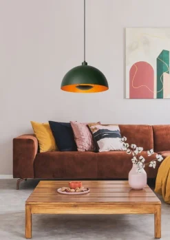 Hanglampen|Hanglampen-Lucide Siemon Hanglamp Groen, Goud