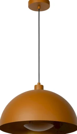 Hanglampen|Hanglampen-Lucide Siemon Hanglamp Okergeel, Goud